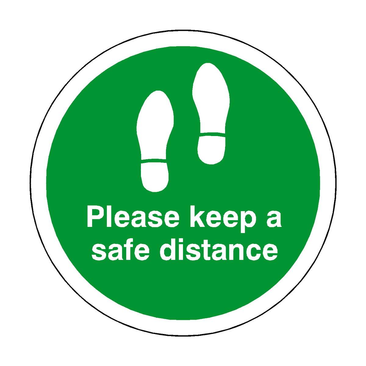 Please Keep A Safe Distance Floor Sticker - Green