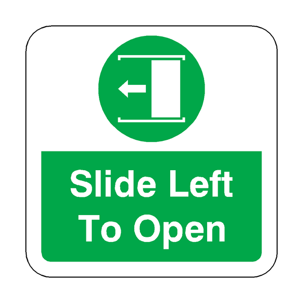 Slide Door Open To Left Floor Graphics Sticker | Safety-Label.co.uk