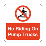 No Riding On Pump Trucks Floor Graphics Sticker | Safety-Label.co.uk