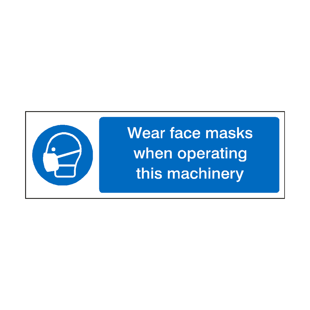 Mask Protection Label Wear Face Masks When Operating Machinery Label