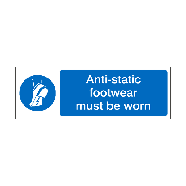 Anti-Static Footwear Must Be Worn Label | Safety-Label.co.uk