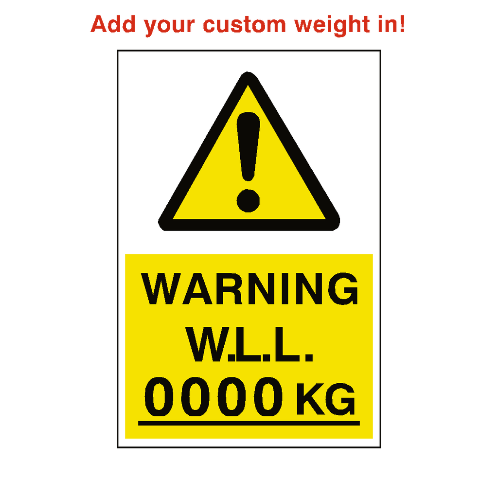 Working Label Working Load Limit Sticker Kg Custom Weight
