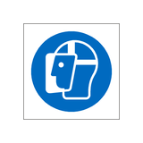 Wear Face Shield Symbol Label | Safety-Label.co.uk