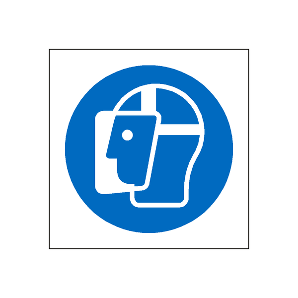 Wear Face Shield Symbol Label | Safety-Label.co.uk