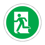 Fire Exit Running Man Left Floor Marker Sticker | Safety-Label.co.uk