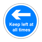Keep Left At All Times Floor Sticker - Blue | Safety-Label.co.uk
