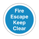 Fire Escape Keep Clear Floor Marker Sticker | Safety-Label.co.uk