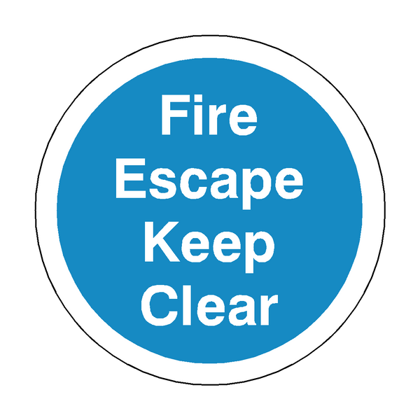 Fire Escape Keep Clear Floor Marker Sticker | Safety-Label.co.uk