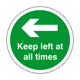 Keep Left At All Times Floor Sticker - Green | Safety-Label.co.uk