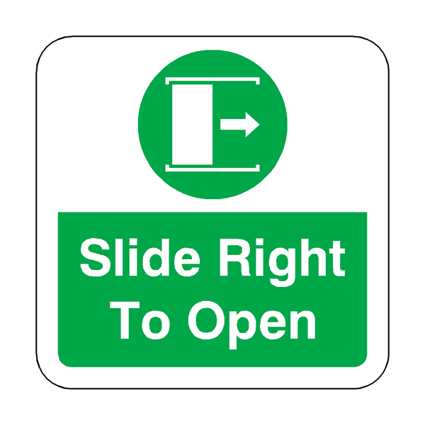 Slide Door Open To Right Floor Graphics Sticker | Safety-Label.co.uk