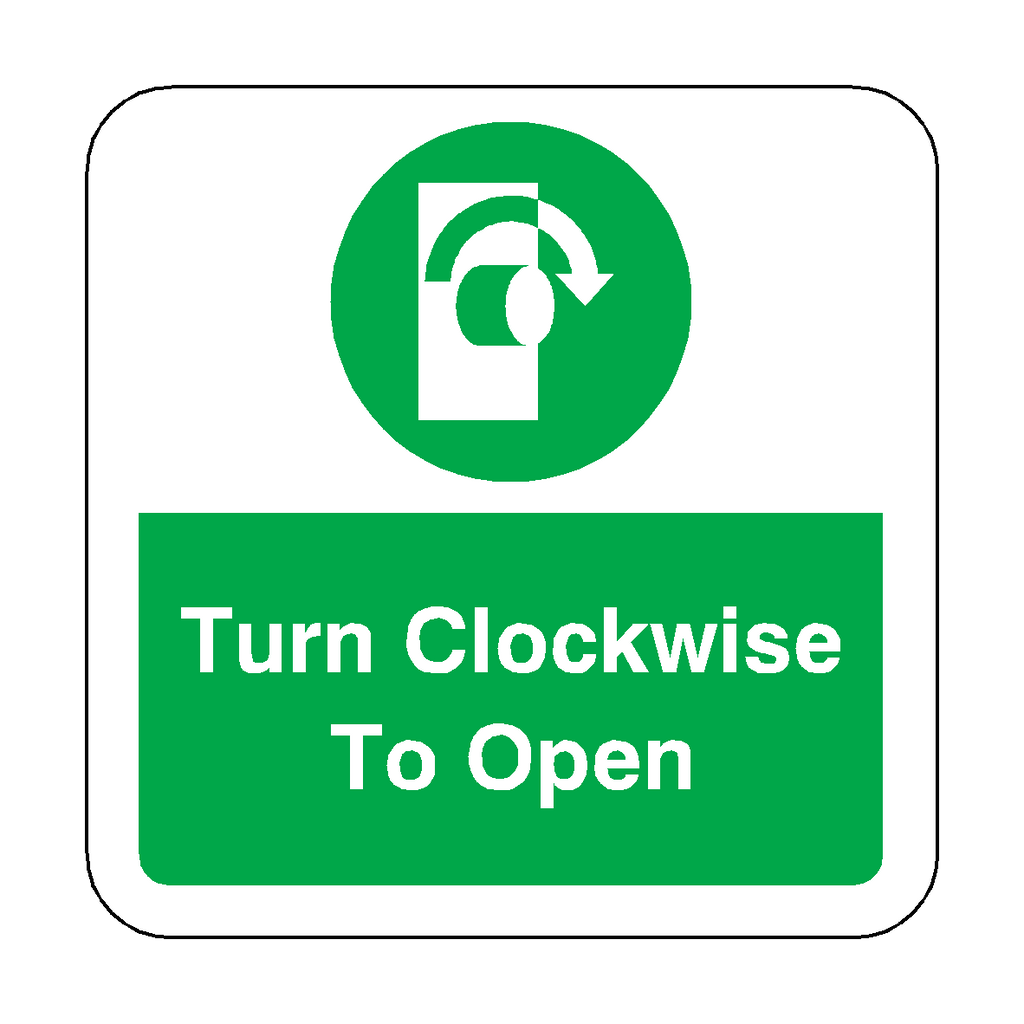 Turn Clockwise To Open Floor Graphics Sticker