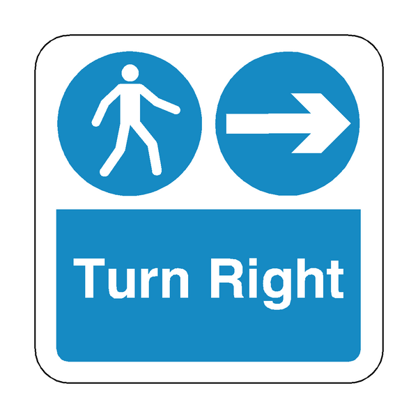 Turn Right Floor Graphics Sticker | Safety-Label.co.uk
