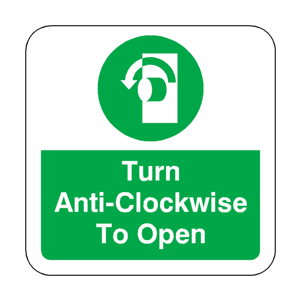 Clockwise Signage Turn Anti-Clockwise To Open Floor Graphics Sticker | Safety-Label.co.uk