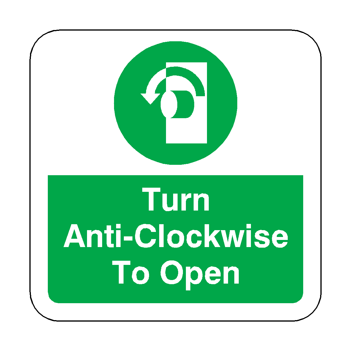 Turn Anti-Clockwise To Open Floor Graphics Sticker | Safety-Label.co.uk