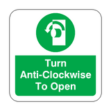 Turn Anti-Clockwise To Open Floor Graphics Sticker | Safety-Label.co.uk