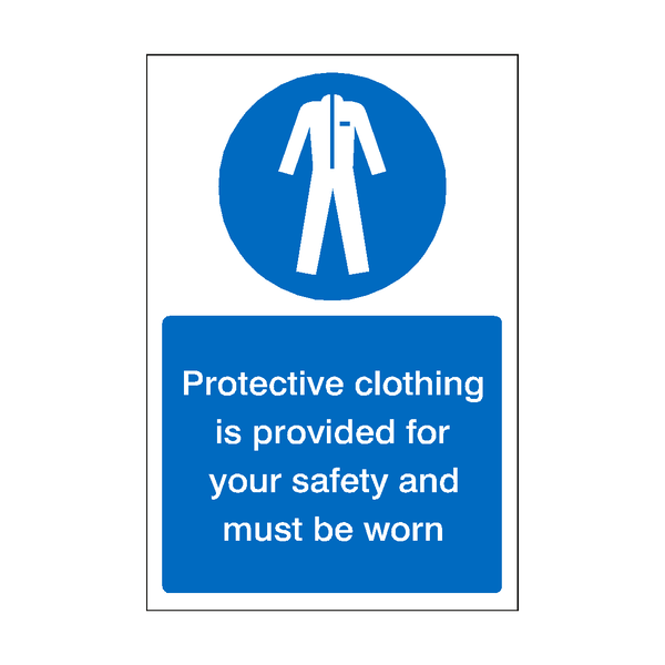 Protective Clothing Are Provided For Safety Sticker | Safety-Label.co.uk