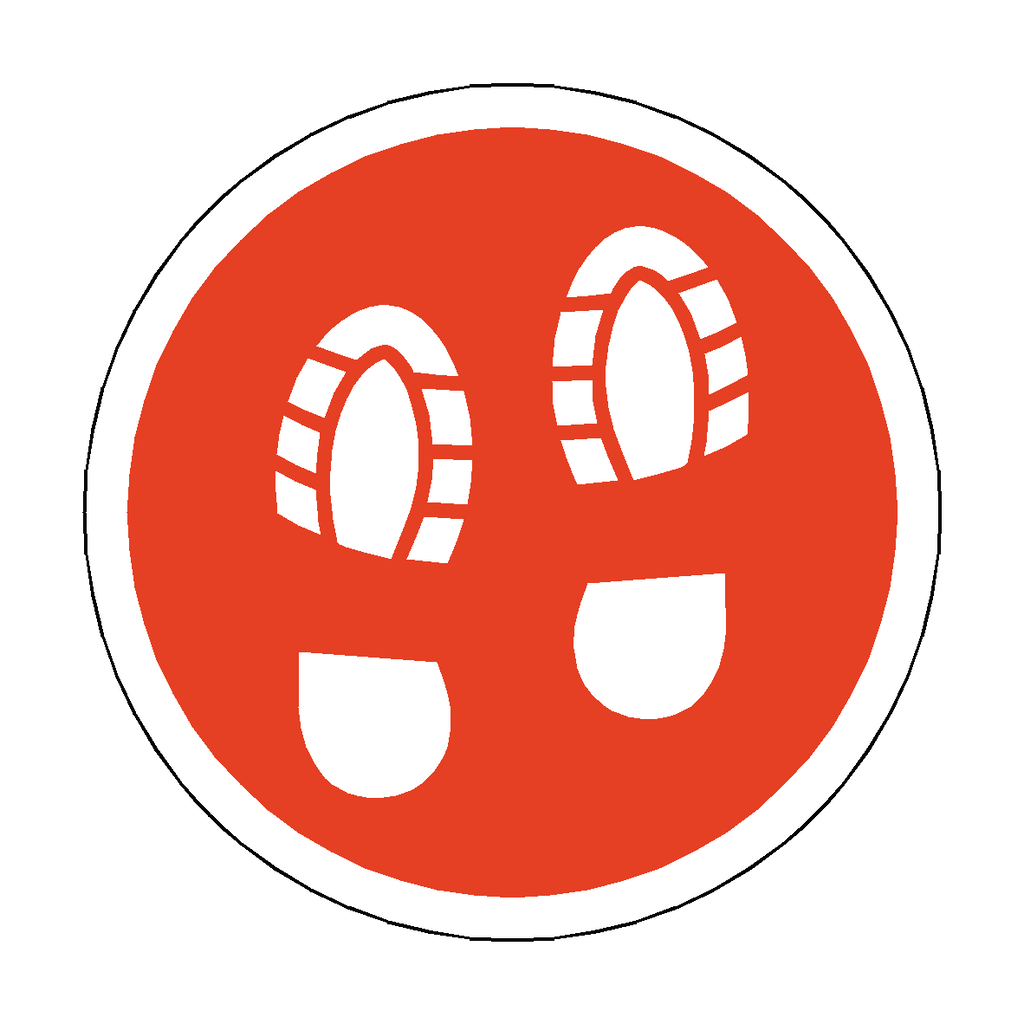 Safety Foot Sticker Social Distance Foot Print Floor Sticker - Red | Safety-Label.co.uk