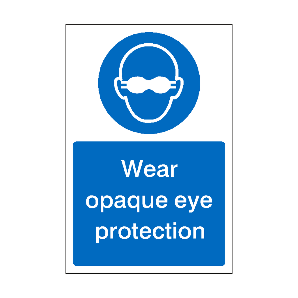 Wear Opaque Eye Protection Sticker | Safety-Label.co.uk