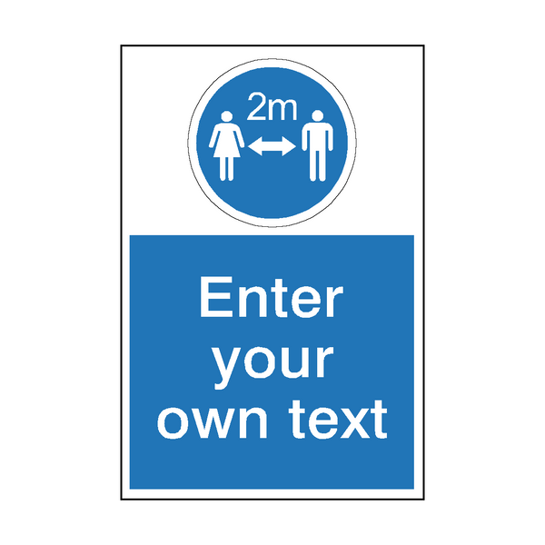 2 Metre Gap Custom Text Sticker | Safety-Label.co.uk