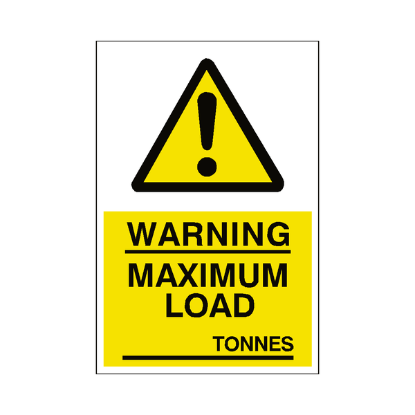 Maximum Load Sticker Tonnes | Safety-Label.co.uk