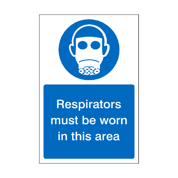 Respirators Must Be Worn In This Area Sticker | Safety-Label.co.uk