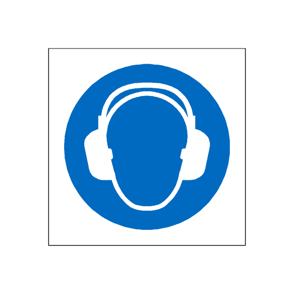 Wear Ear Protection Symbol Label | Safety-Label.co.uk