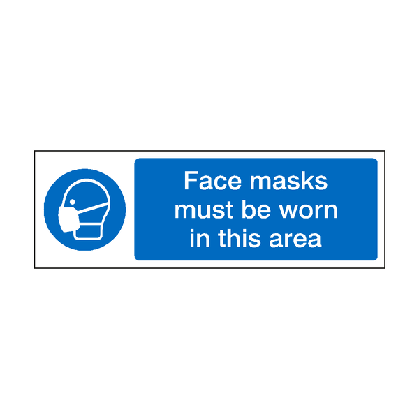 Face Masks Must Be Worn In This Area Label | Safety-Label.co.uk