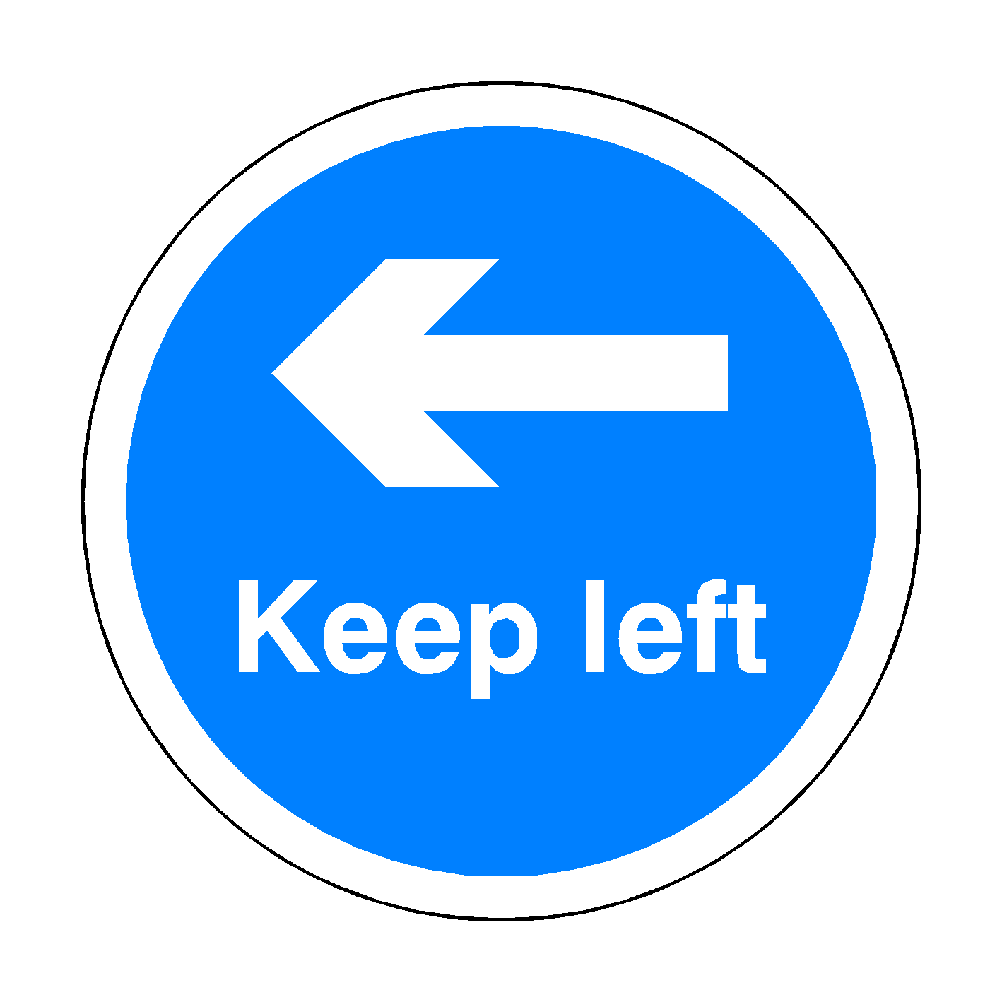 Left Sticker Keep Left Floor Sticker - Blue | Safety-Label.co.uk