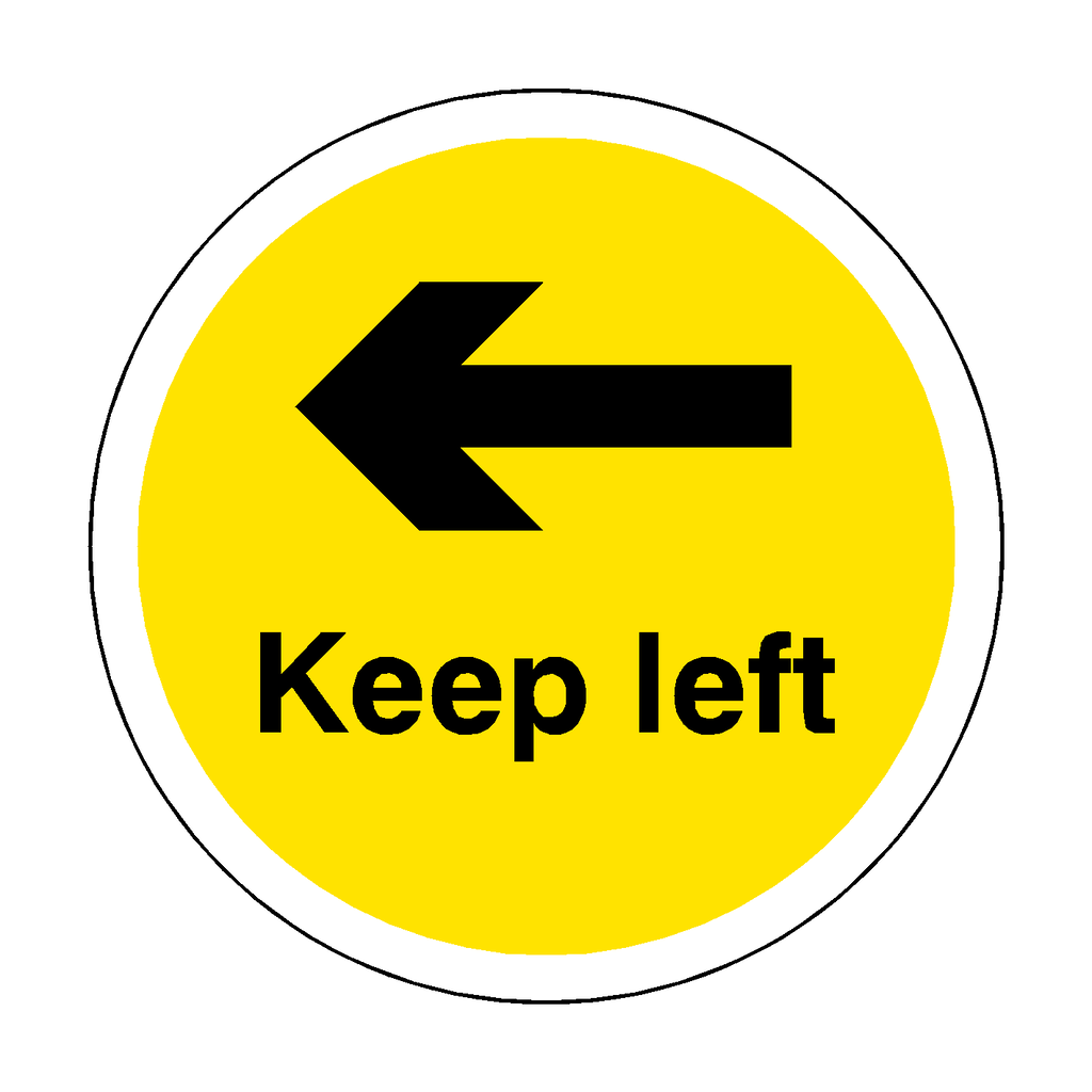Left Symbol Sticker Keep Left Floor Sticker - Yellow