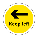 Keep Left Floor Sticker - Yellow | Safety-Label.co.uk