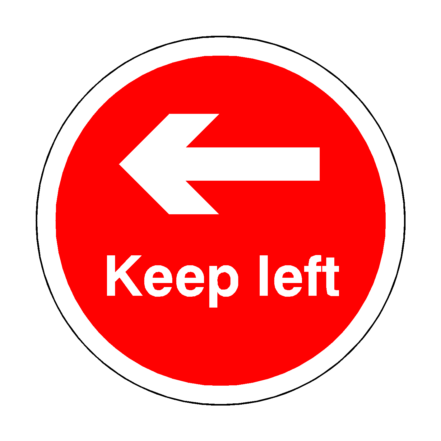 Keep Left Floor Sticker - Red