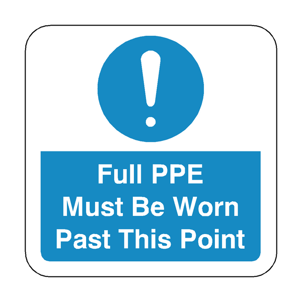 Full PPE Must Be Worn Past This Point Floor Graphics Sticker | Safety-Label.co.uk