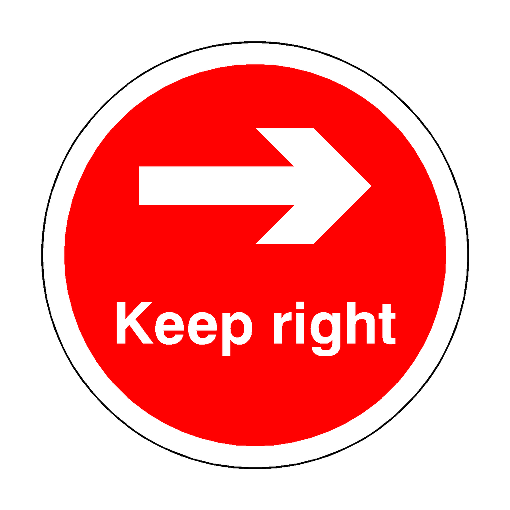 Please Keep Rigth Sticker Keep Right Floor Sticker - Red