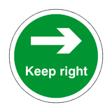 Keep Right Floor Sticker - Green | Safety-Label.co.uk