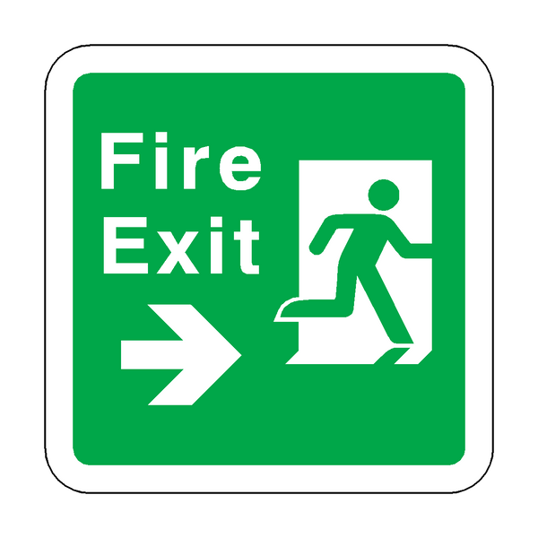 Fire Exit Arrow Right Floor Graphics Sticker | Safety-Label.co.uk
