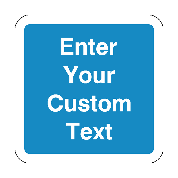 Custom Blue Background  / White Text Floor Graphics Sticker | Safety-Label.co.uk