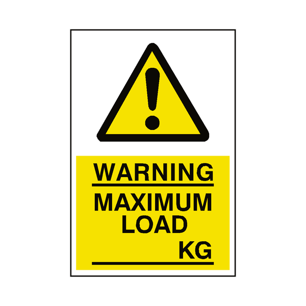 Maximum Load Sticker Kg | Safety-Label.co.uk