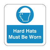 Hard Hats Must Be Worn Floor Graphics Sticker | Safety-Label.co.uk
