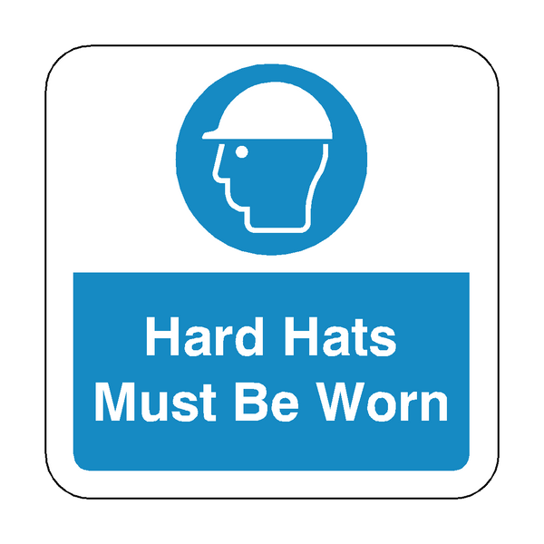 Hard Hats Must Be Worn Floor Graphics Sticker | Safety-Label.co.uk