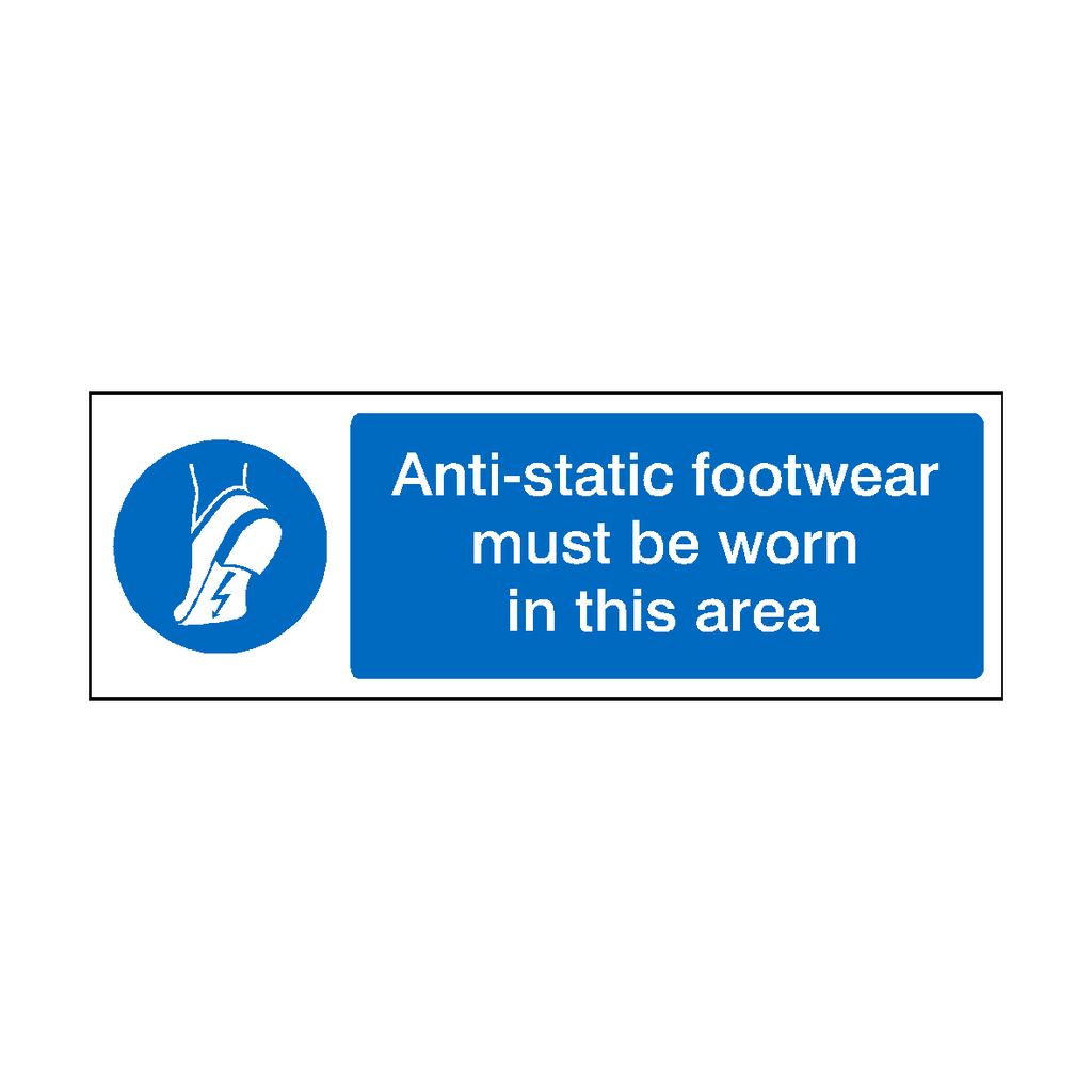 Anti-Static Footwear Must Be Worn In This Area Label | Safety-Label.co.uk