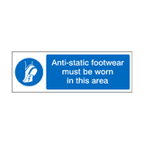Anti-Static Footwear Must Be Worn In This Area Label | Safety-Label.co.uk