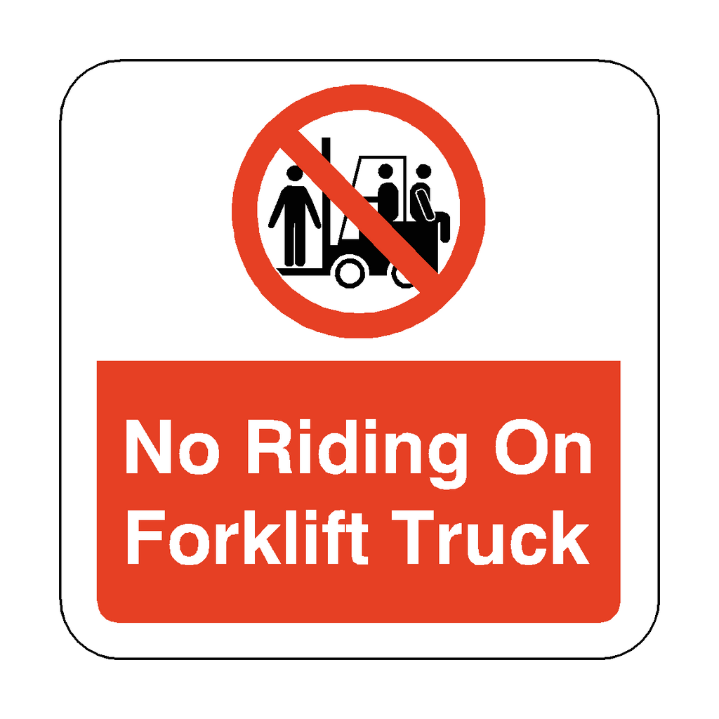 No Riding On Forks Sticker No Riding On Forklift Truck Floor Graphics Sticker | Safety-Label.co.uk