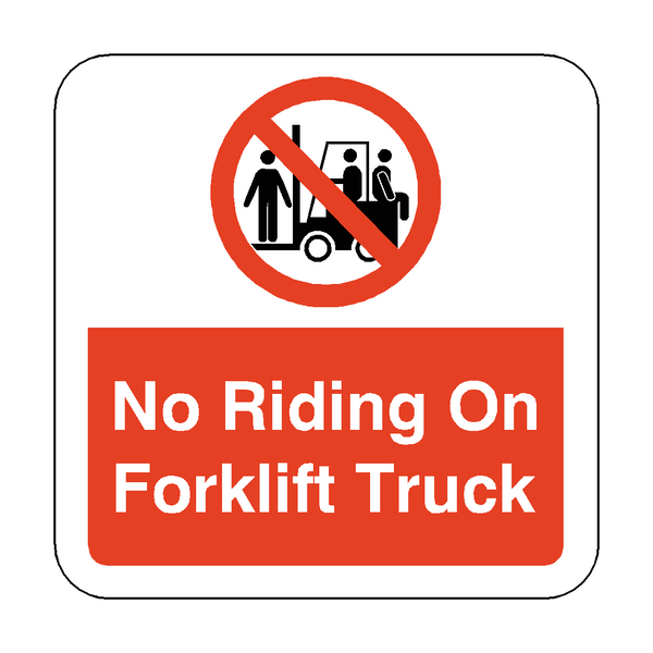 No Riding On Forklift Truck Floor Graphics Sticker | Safety-Label.co.uk