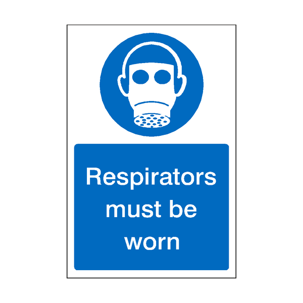 Respirators Must Be Worn Sticker | Safety-Label.co.uk
