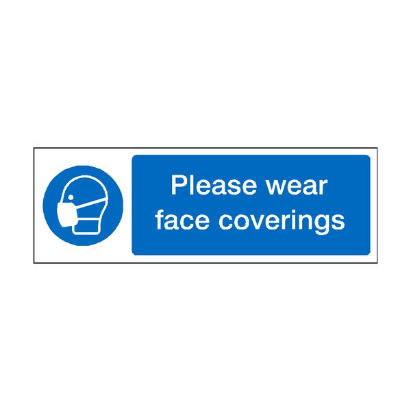 Please Wear Face Coverings Label | Safety-Label.co.uk