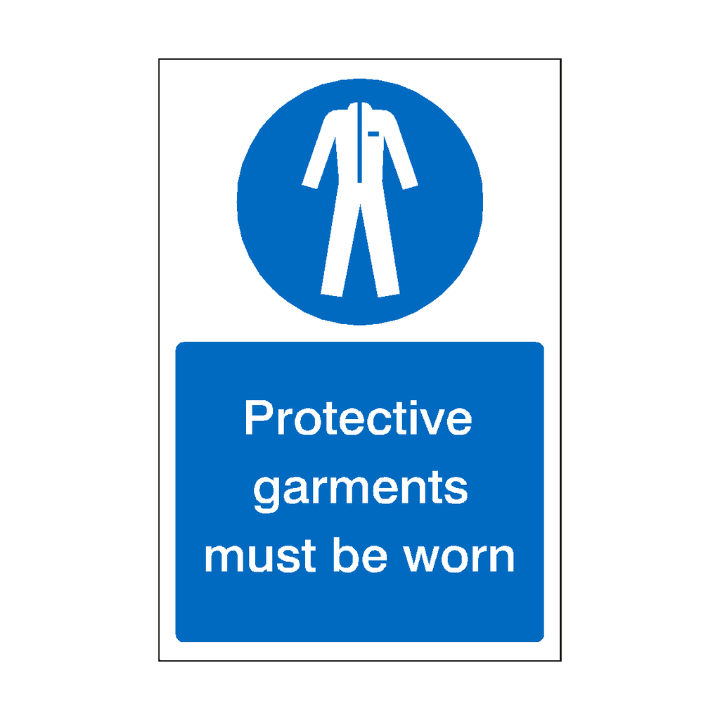 Protective Garments Must Be Worn Sticker | Safety-Label.co.uk