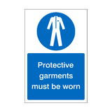 Protective Garments Must Be Worn Sticker | Safety-Label.co.uk