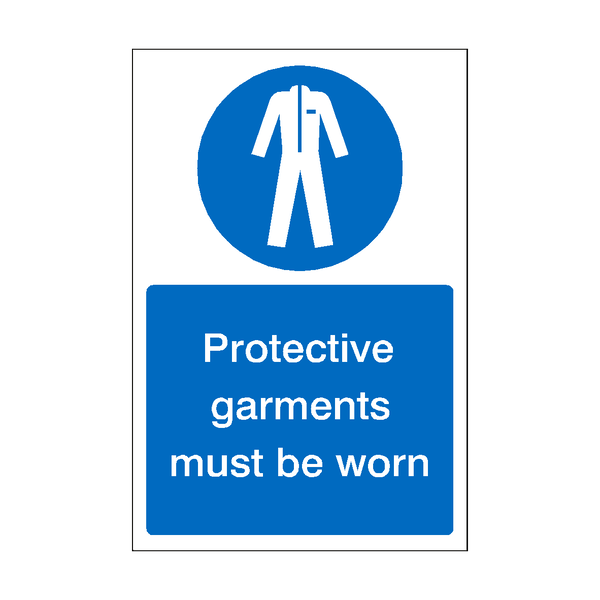 Protective Garments Must Be Worn Sticker | Safety-Label.co.uk