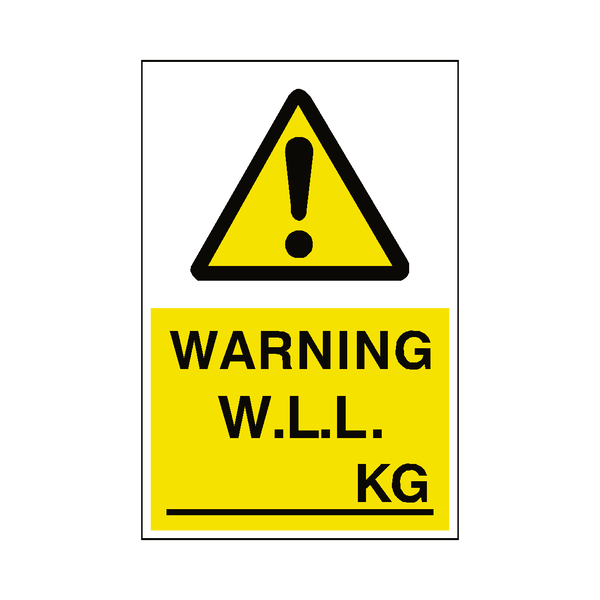 Working Load Limit Sticker Kg | Safety-Label.co.uk