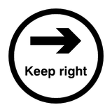 Keep Right Floor Sticker - Black | Safety-Label.co.uk